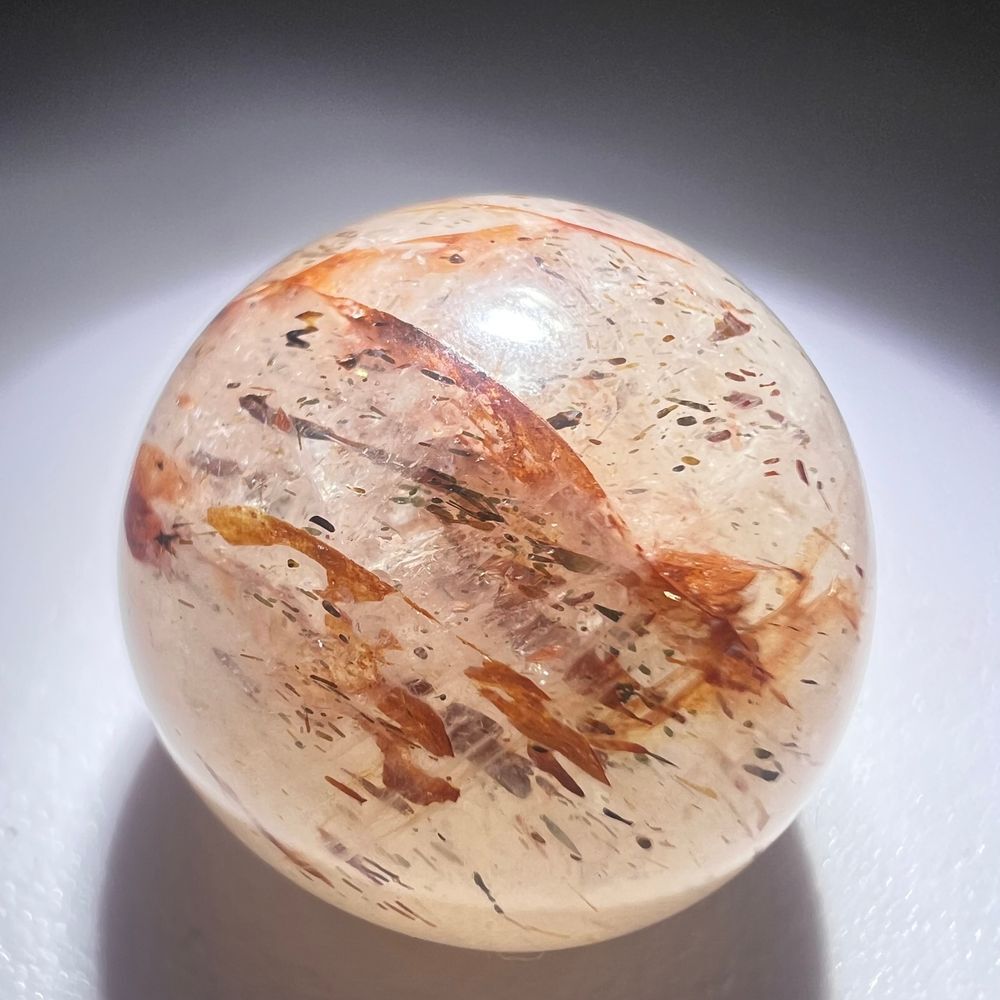 Golden Rutilated Quartz Marble Sphere - Picture 3 of 11